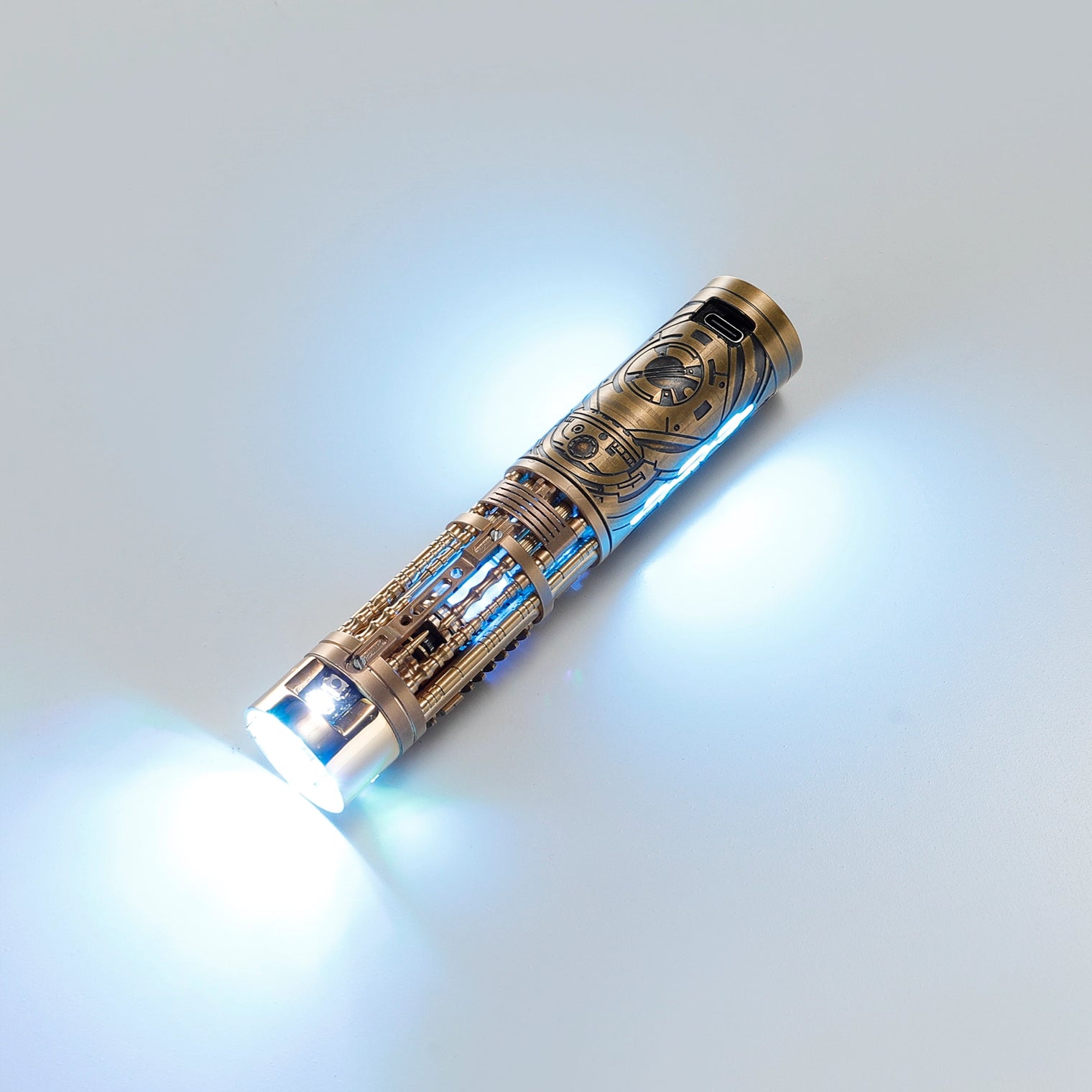 Collectable Full-Copper Replacement Saber Core with Spinning Crystal Chamber