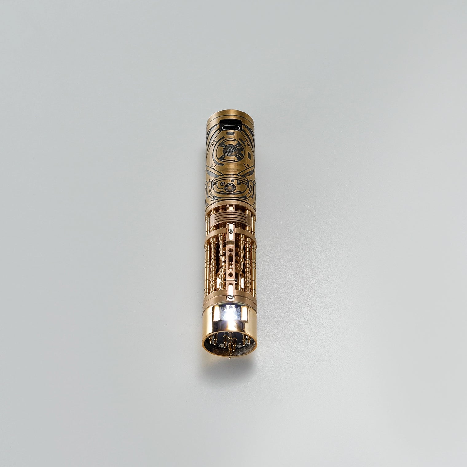 Collectable Full-Copper Replacement Saber Core with Spinning Crystal Chamber