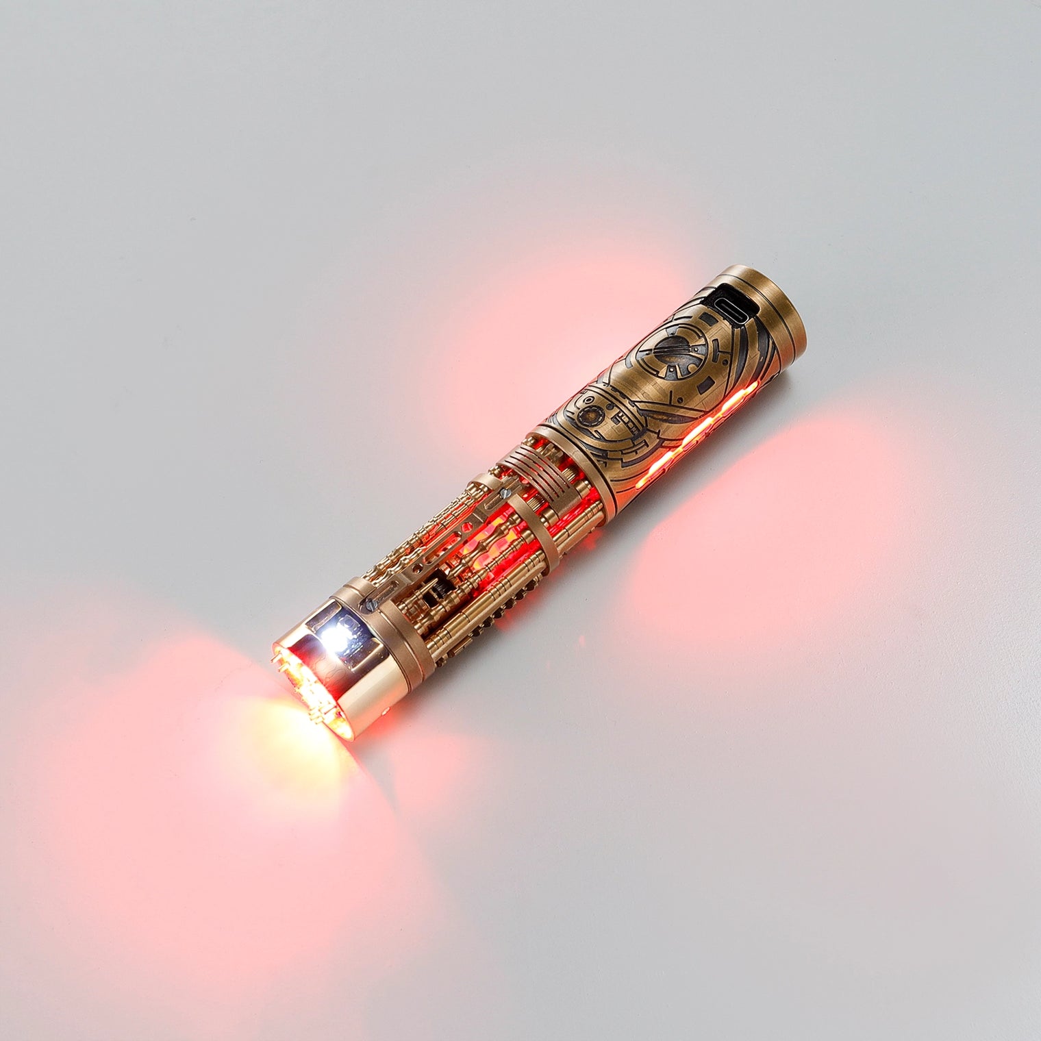 Collectable Full-Copper Replacement Saber Core with Spinning Crystal Chamber